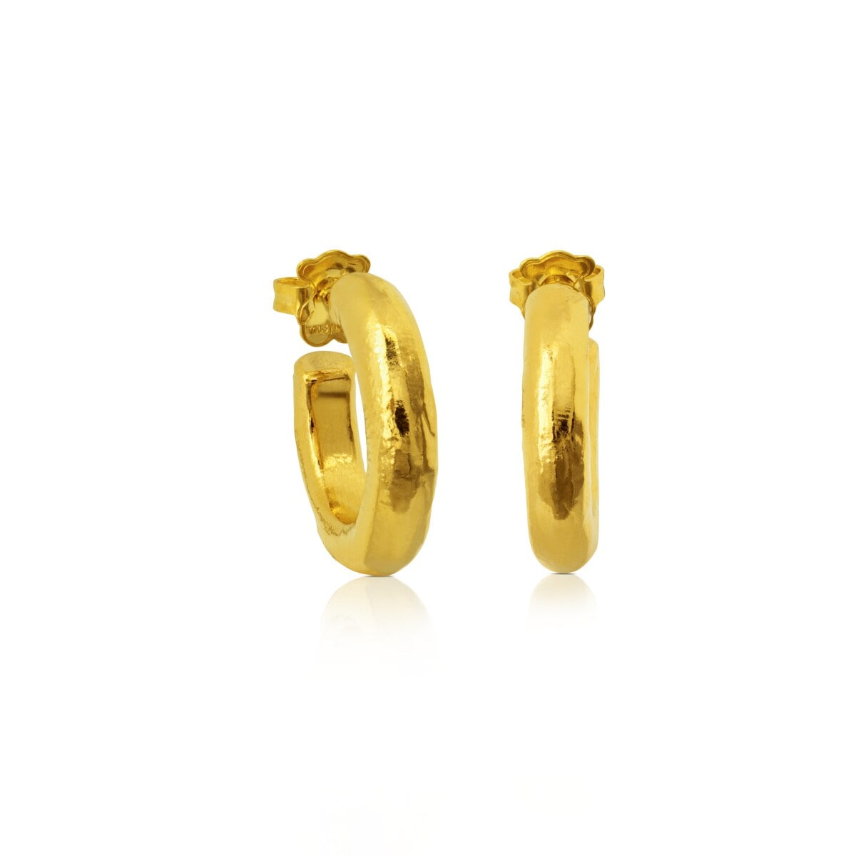 Pendientes aro con baño de oro 18 kt sobre plata Duna Tube