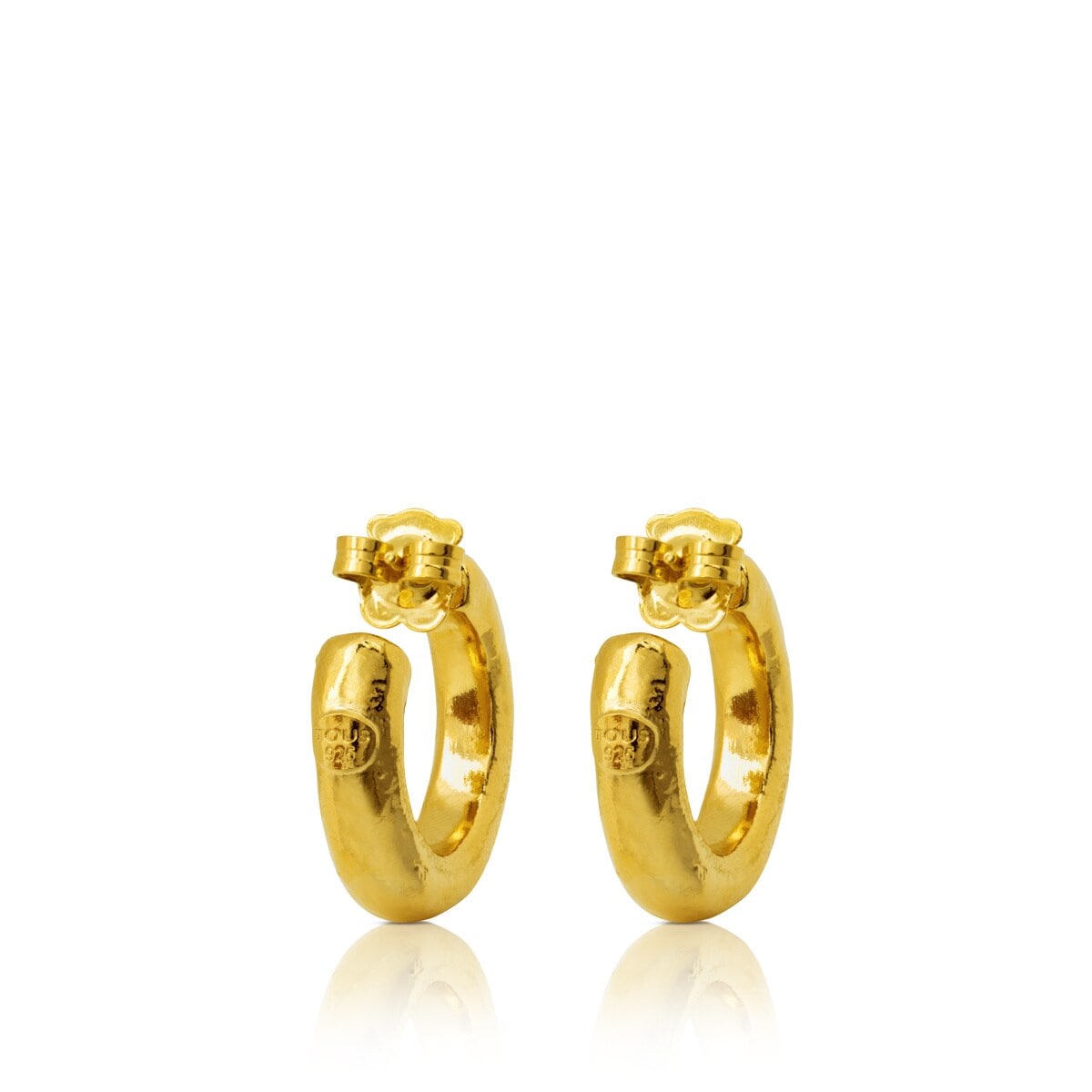 Pendientes aro con baño de oro 18 kt sobre plata Duna Tube