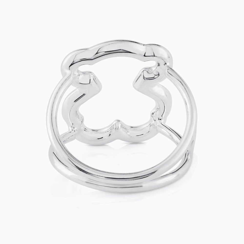 Anillo de plata motivo silueta oso  New Carrusel