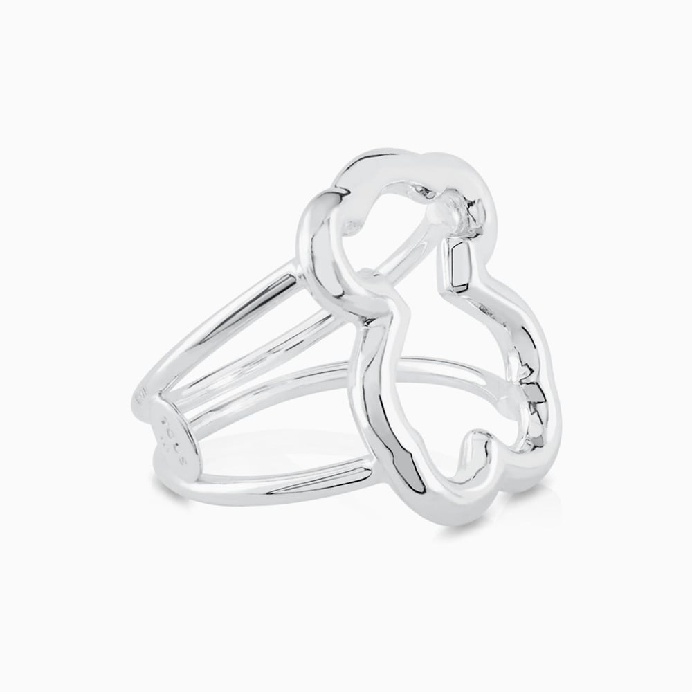 Anillo de plata motivo silueta oso  New Carrusel