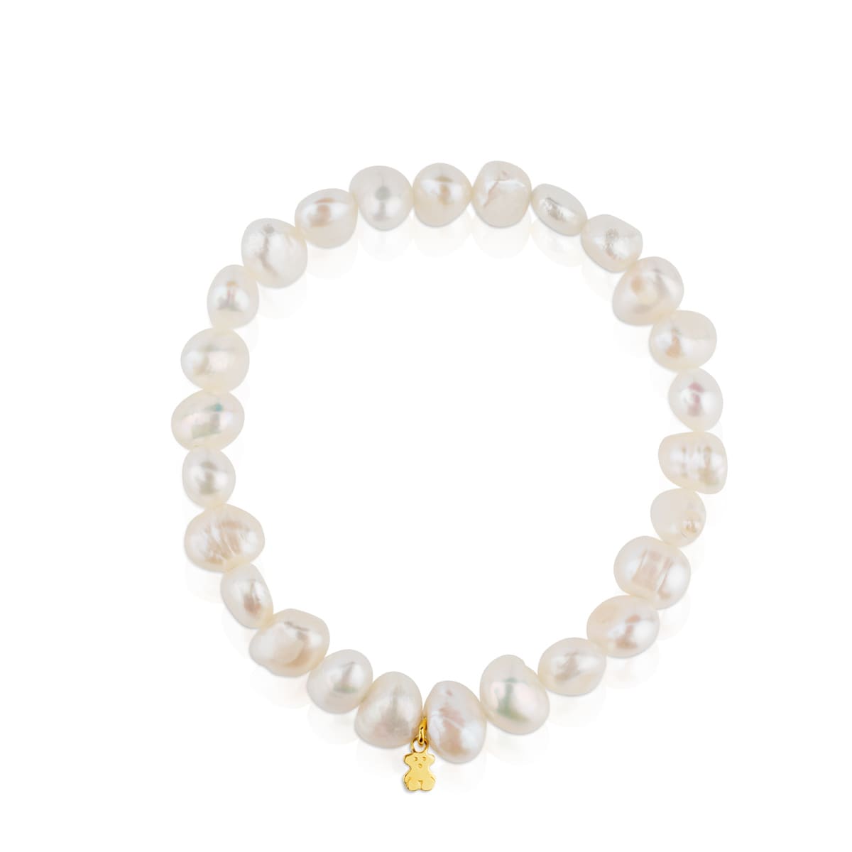 Gold Sweet Dolls Bracelet with baroque pearls and Bear motif