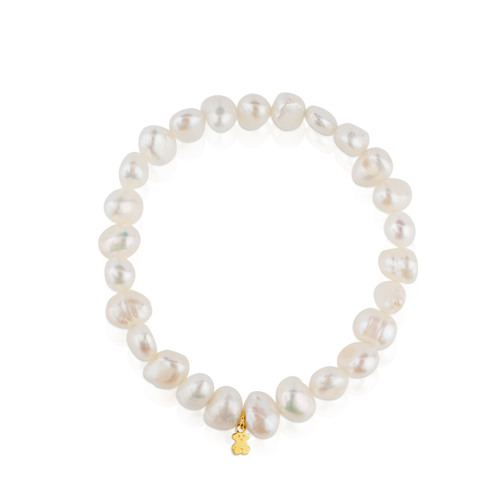 Gold Sweet Dolls Bracelet with baroque pearls and Bear motif
