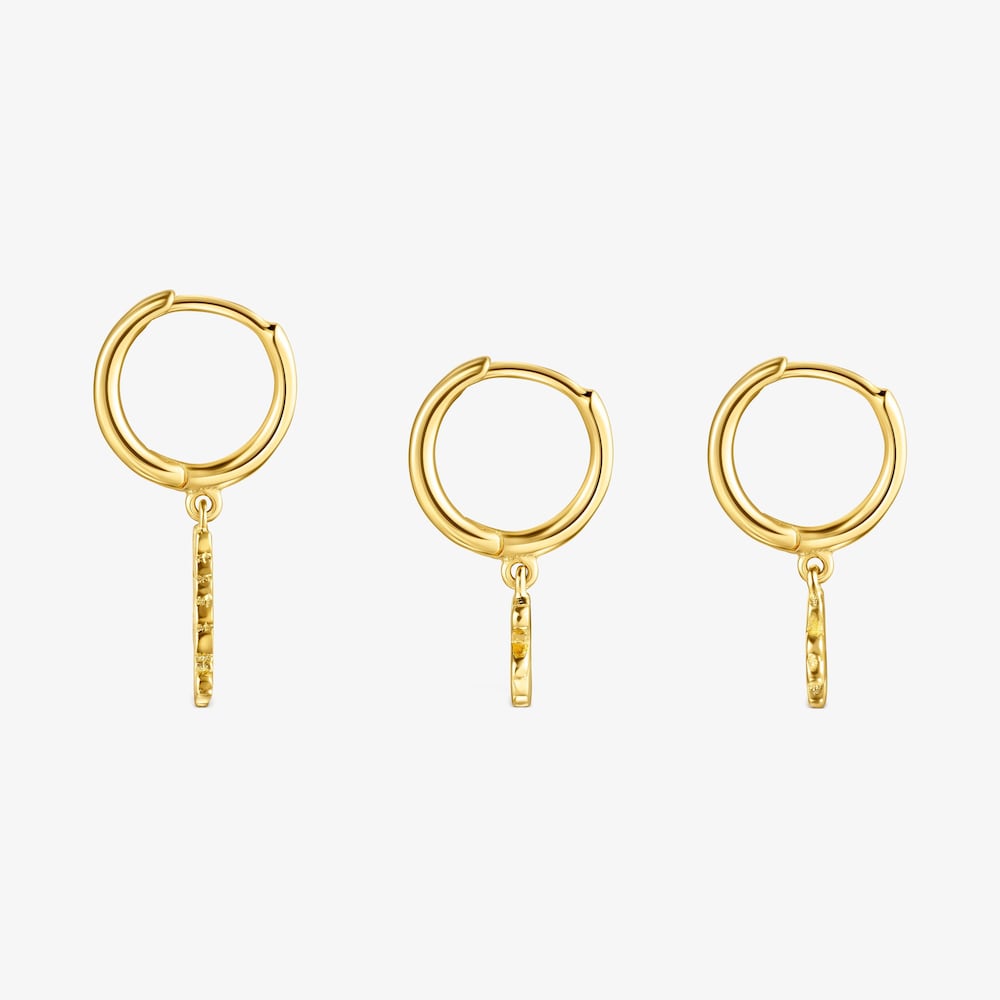 18K gold vermeil TOUS Good Vibes Hooped earring Set