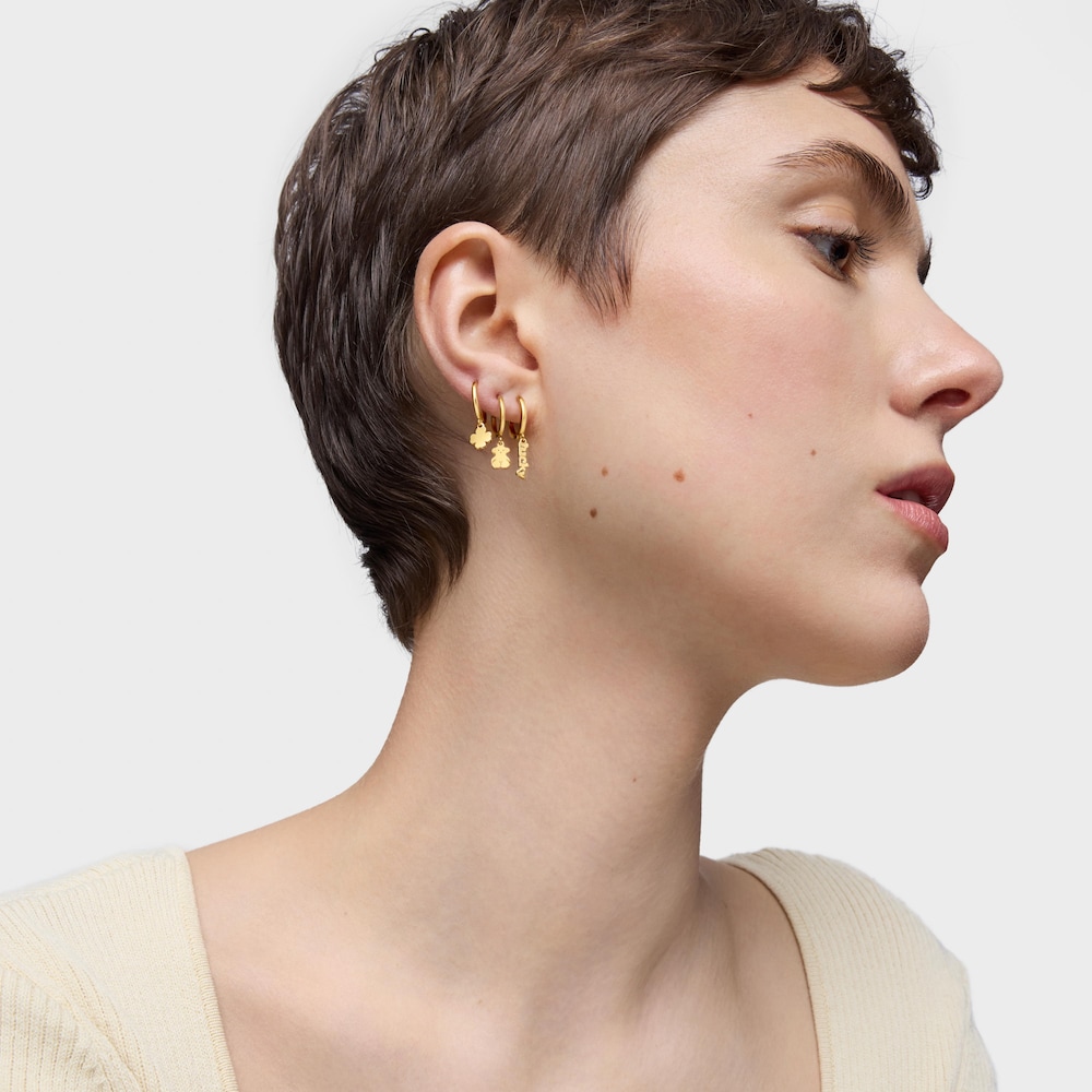 18K gold vermeil TOUS Good Vibes Hooped earring Set