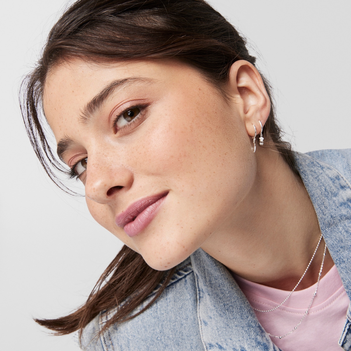 Silver TOUS Good Vibes Hooped earring Set