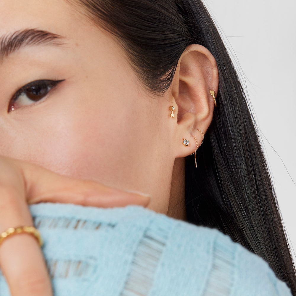 Aro suelto de oro y topacio Cool Joy