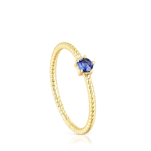 Gold Ring with iolite Cool Joy