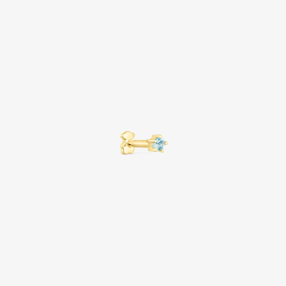 Piercing de oreja de oro con topacio Cool Joy