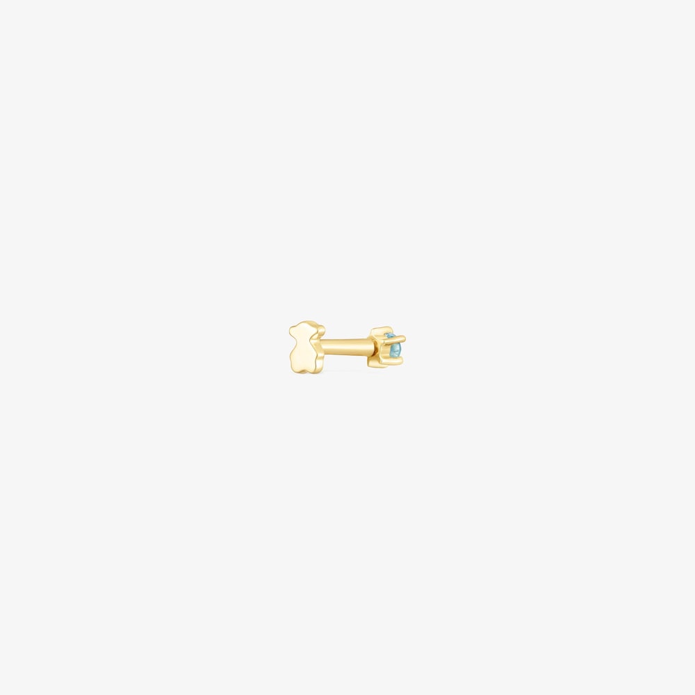 Piercing de oreja de oro con topacio Cool Joy
