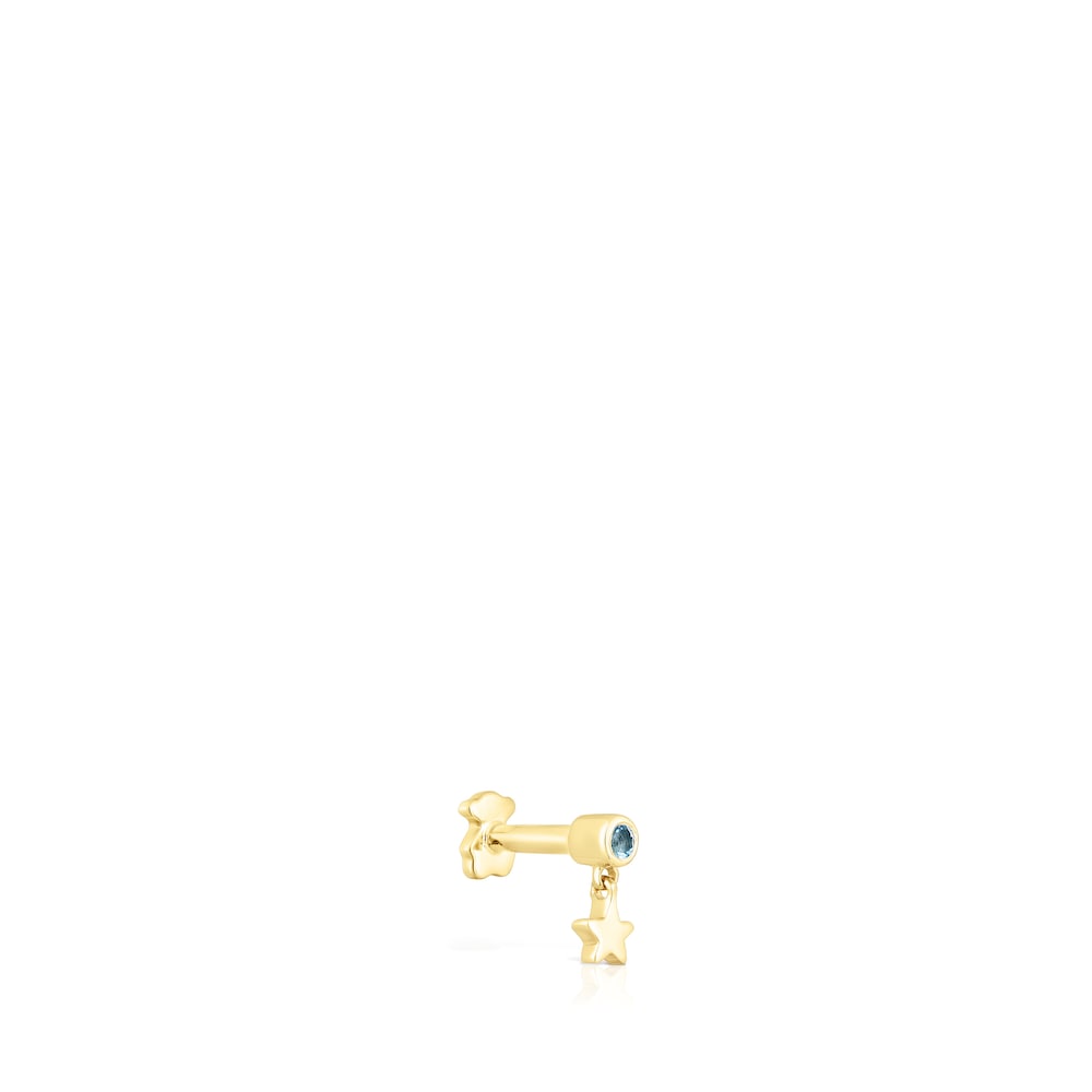 Piercing de oreja de oro con topacio y motivo estrella Cool Joy image number 1
