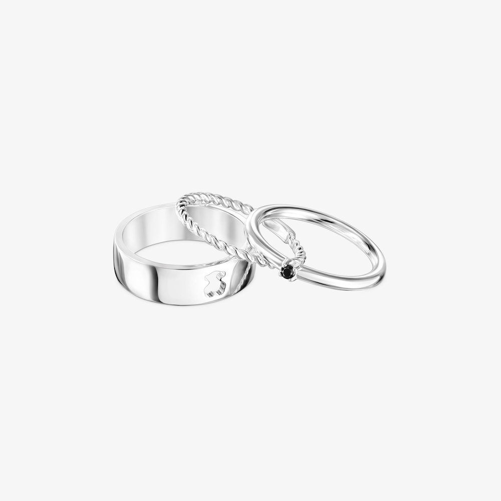 Silver and Spinel TOUS Ring Mix Rings set Bear motifs