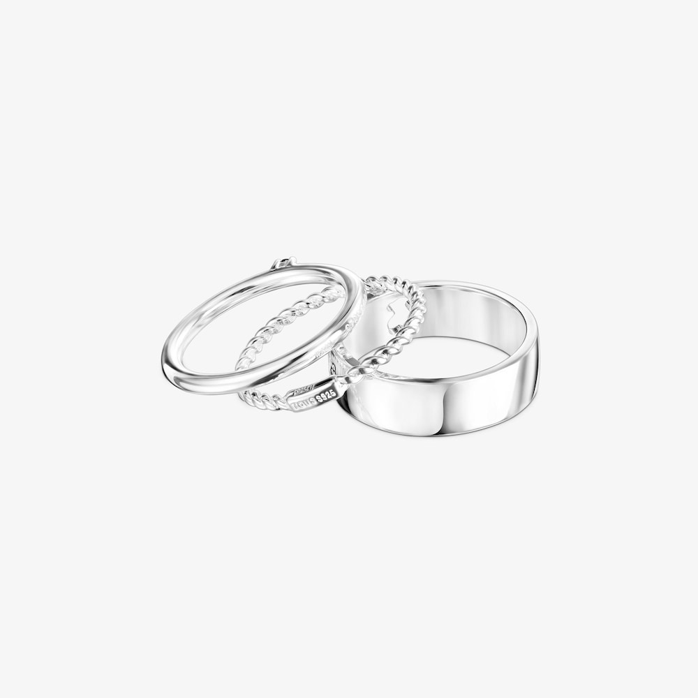 Silver and Spinel TOUS Ring Mix Rings set Bear motifs