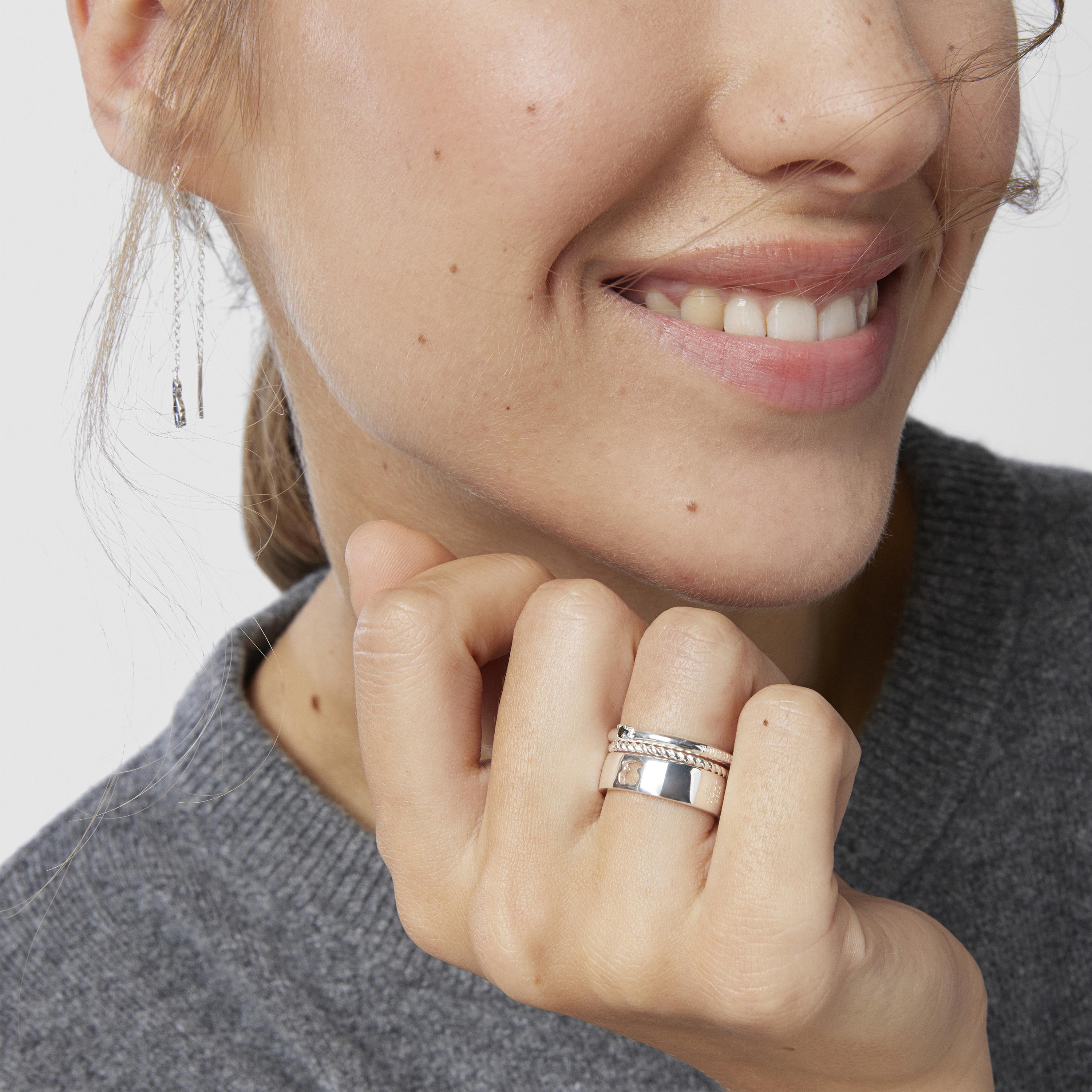 Silver and Spinel TOUS Ring Mix Rings set Bear motifs