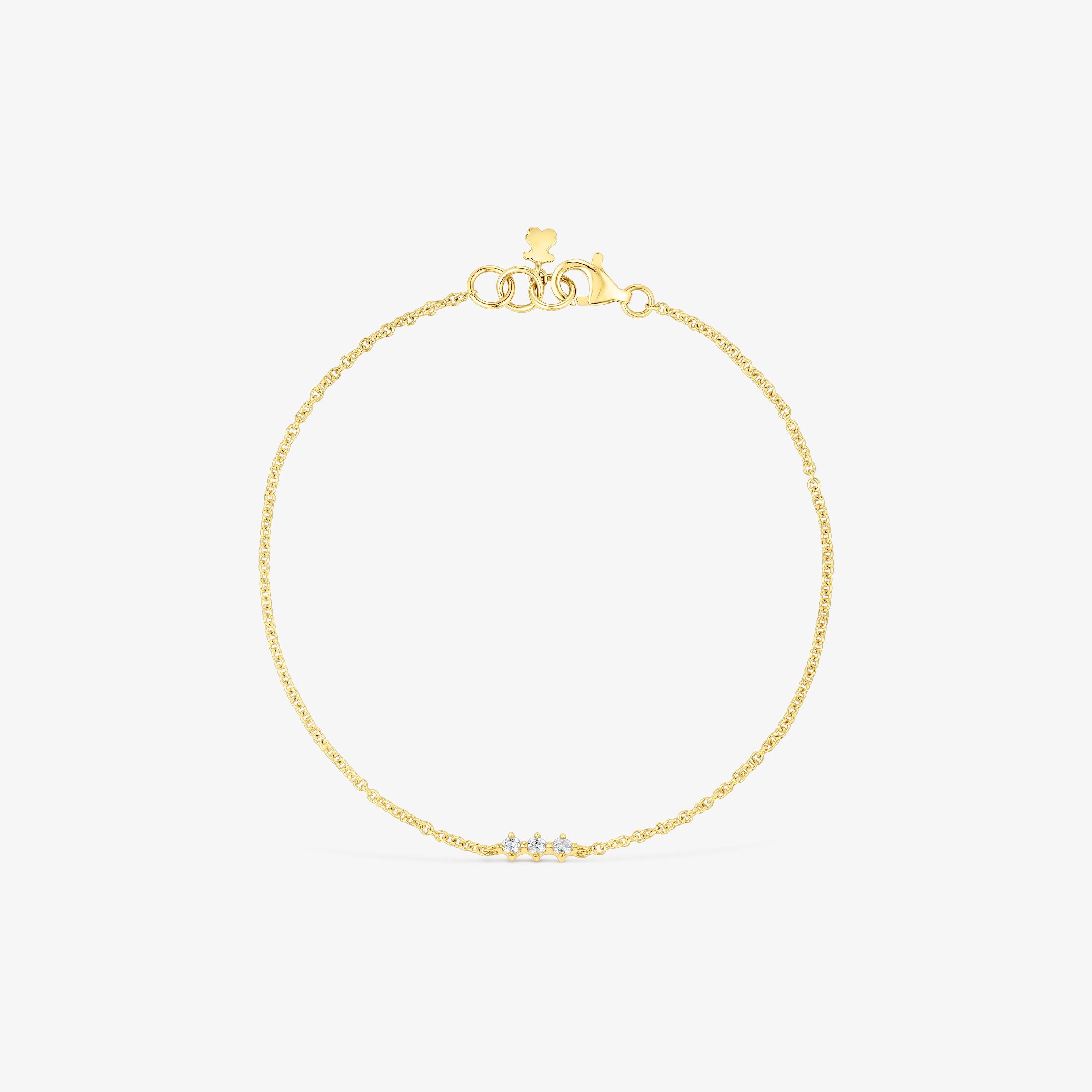 18K solid gold Strip bracelet with diamonds Les Classiques