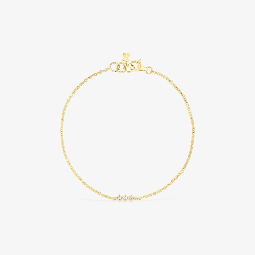 18K solid gold Strip bracelet with diamonds Les Classiques