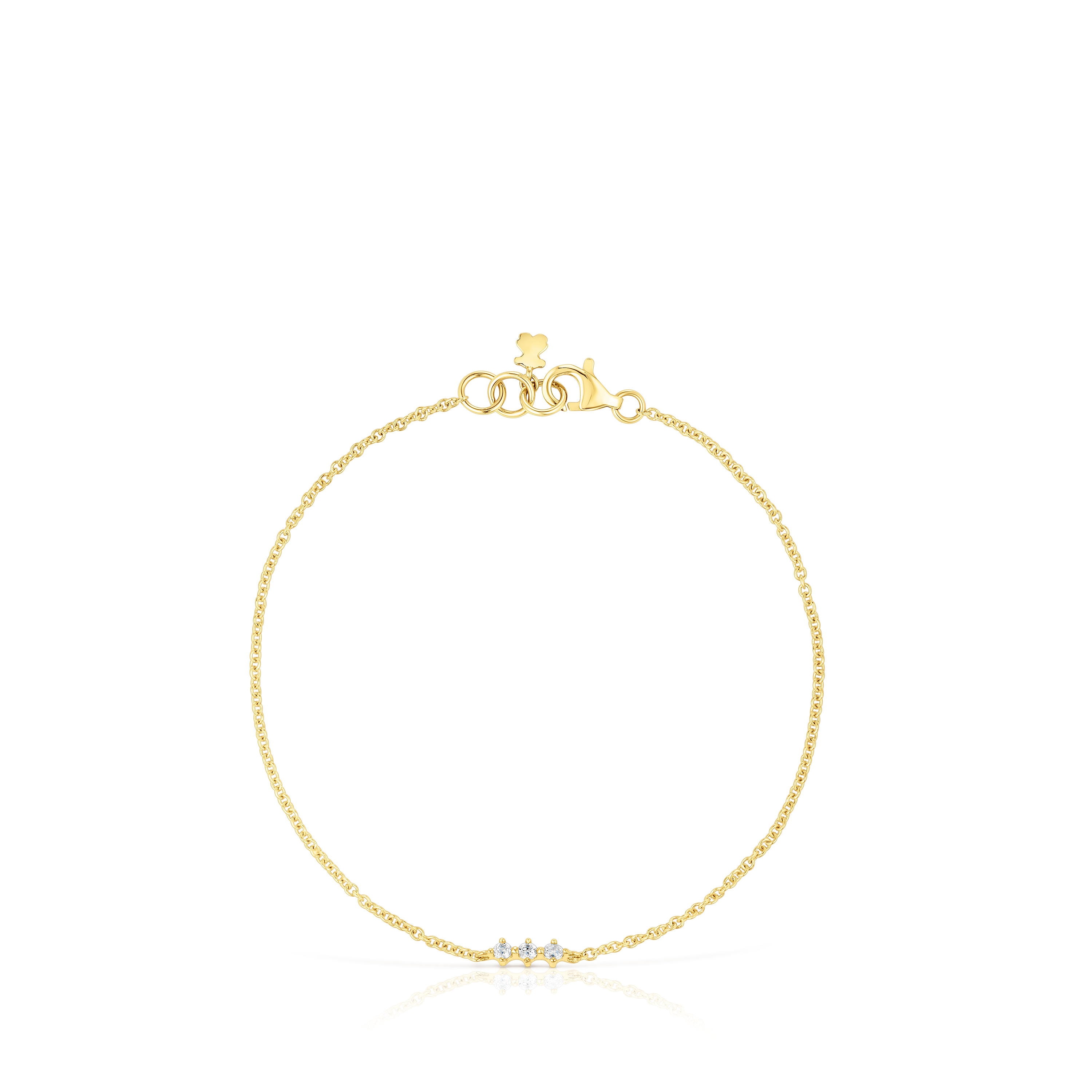 18K solid gold Strip bracelet with diamonds Les Classiques