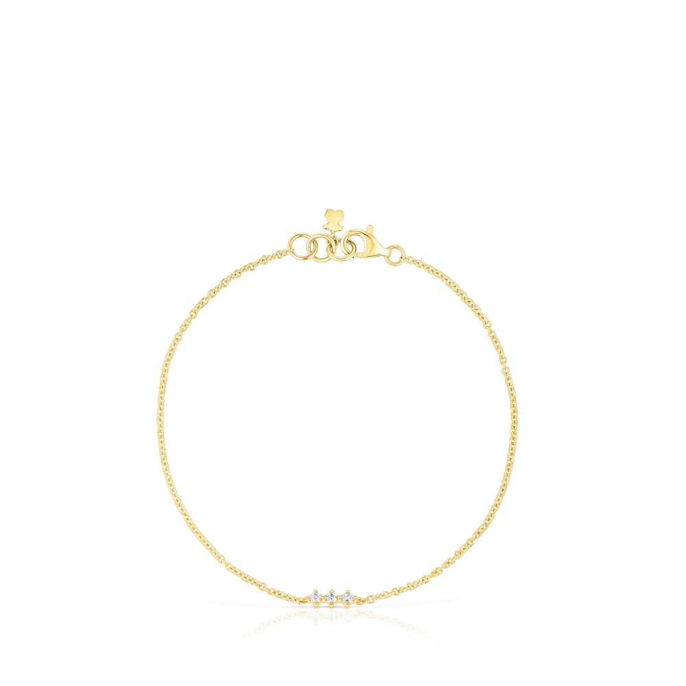 18K solid gold Strip bracelet with diamonds Les Classiques