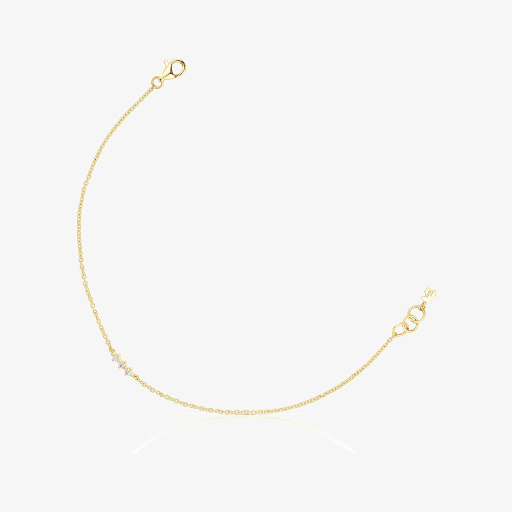 18K solid gold Strip bracelet with diamonds Les Classiques