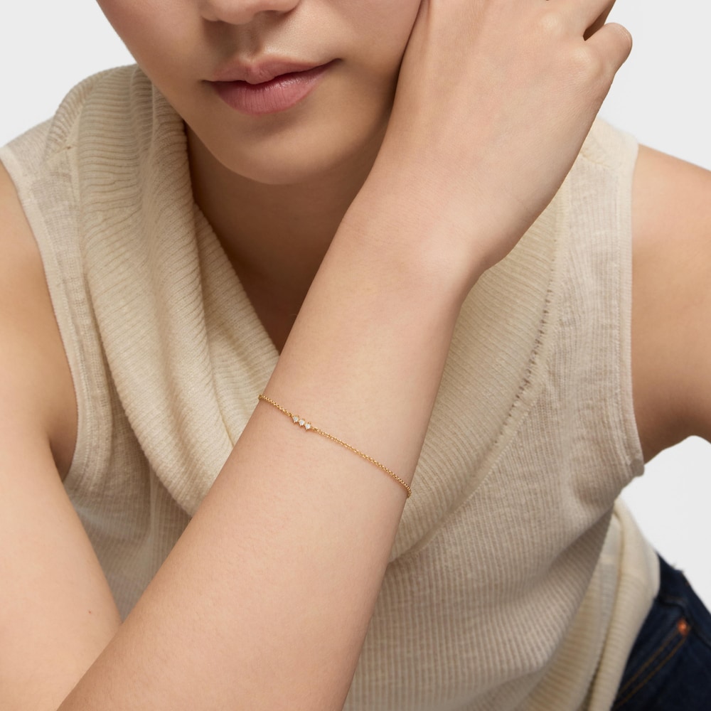 18K solid gold Strip bracelet with diamonds Les Classiques