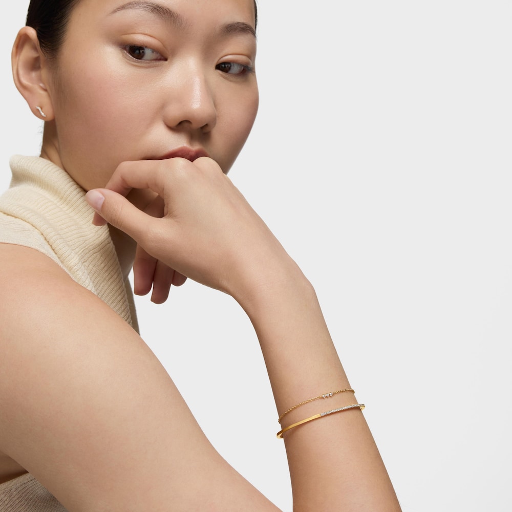 18K solid gold Strip bracelet with diamonds Les Classiques