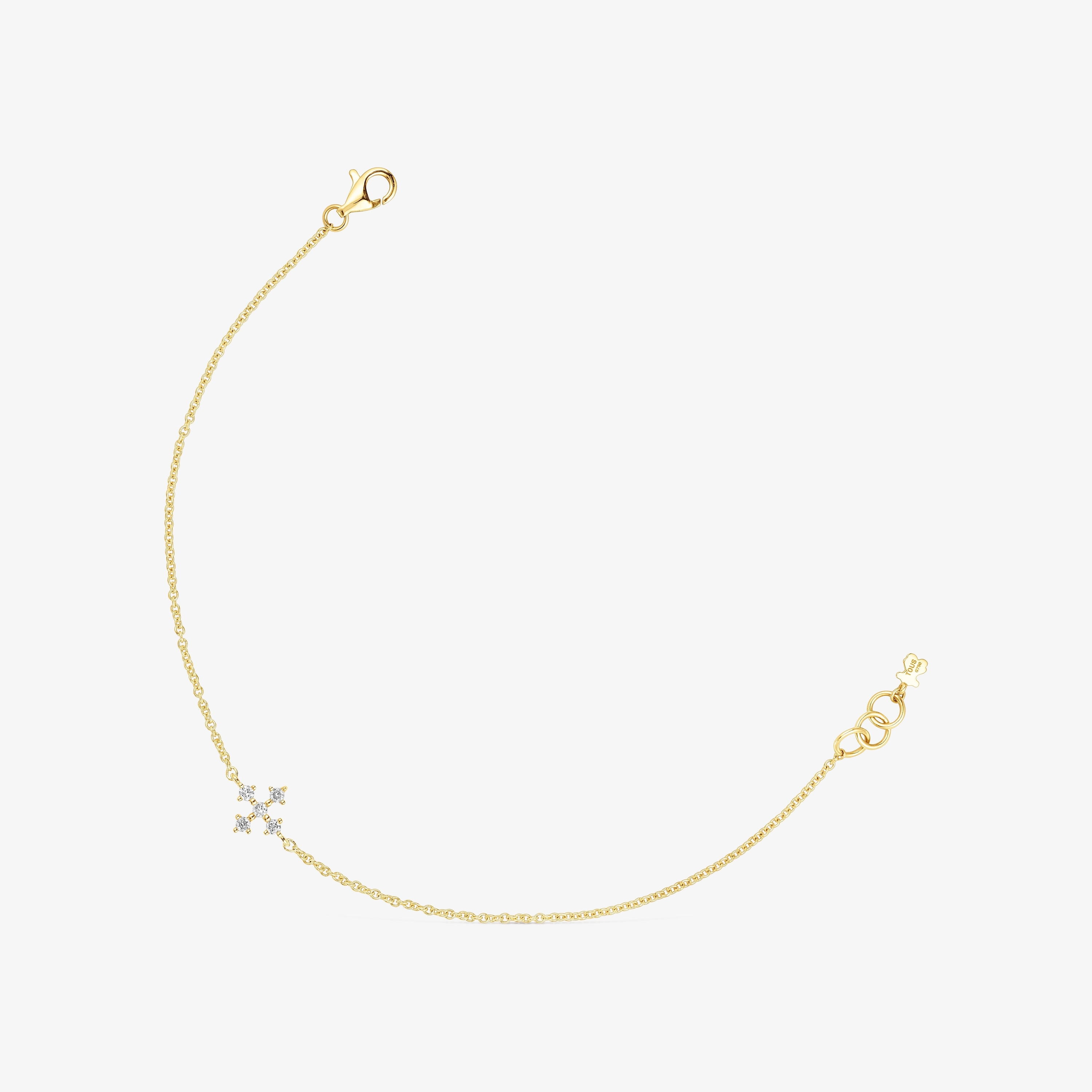 18K solid gold Cross bracelet with diamonds Les Classiques