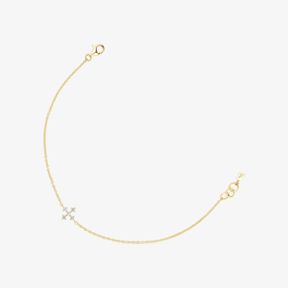18K solid gold Cross bracelet with diamonds Les Classiques