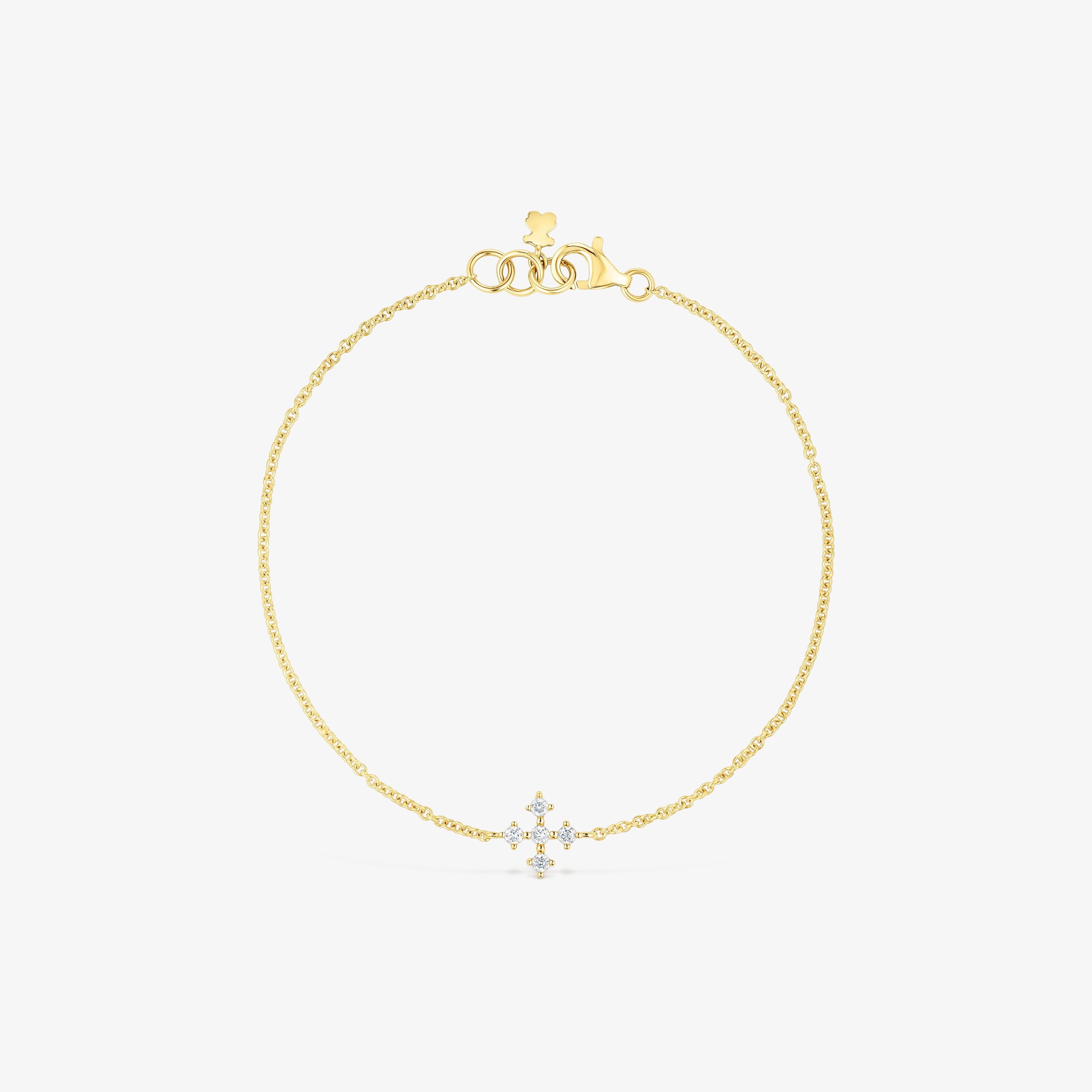 18K solid gold Cross bracelet with diamonds Les Classiques