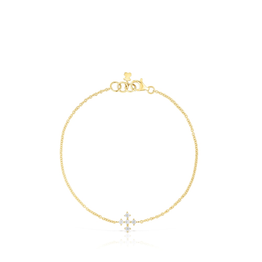 Pulsera cruz de oro y diamantes Les Classiques image number 1