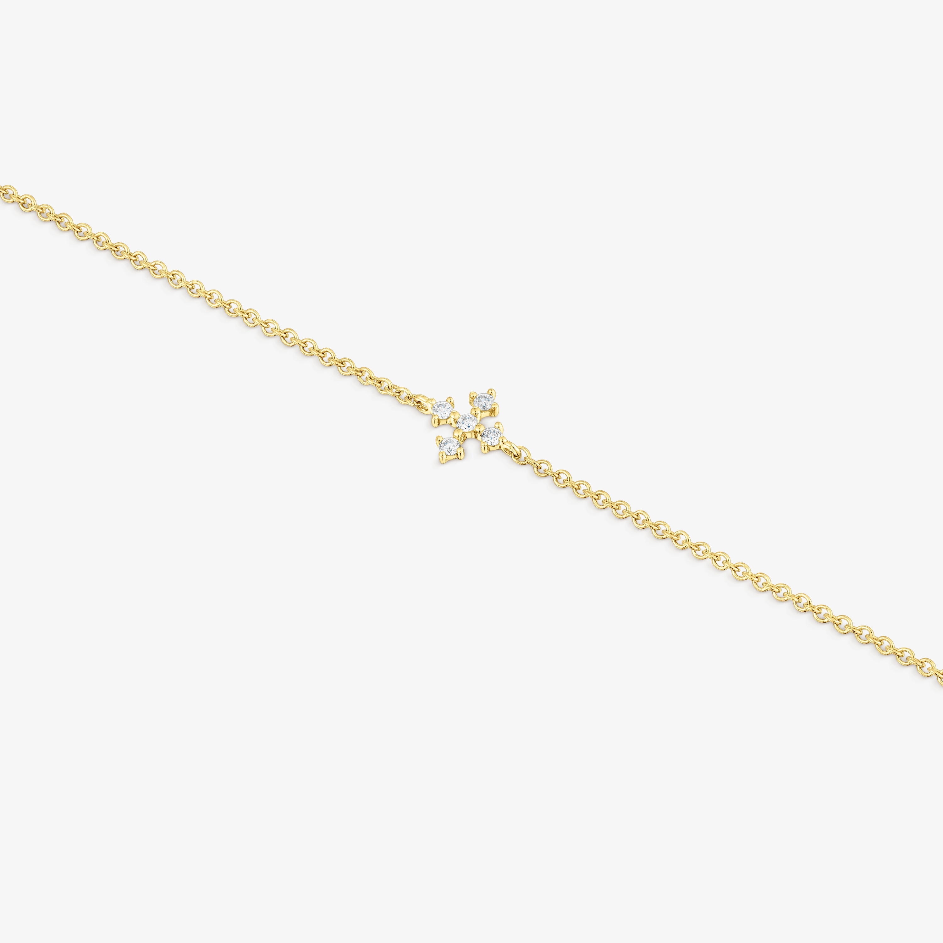 18K solid gold Cross bracelet with diamonds Les Classiques