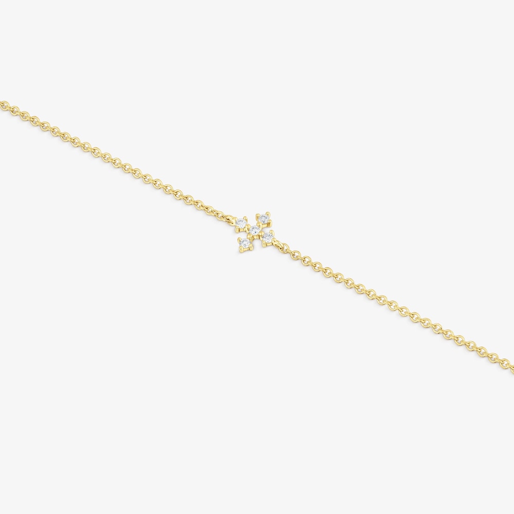 18K solid gold Cross bracelet with diamonds Les Classiques