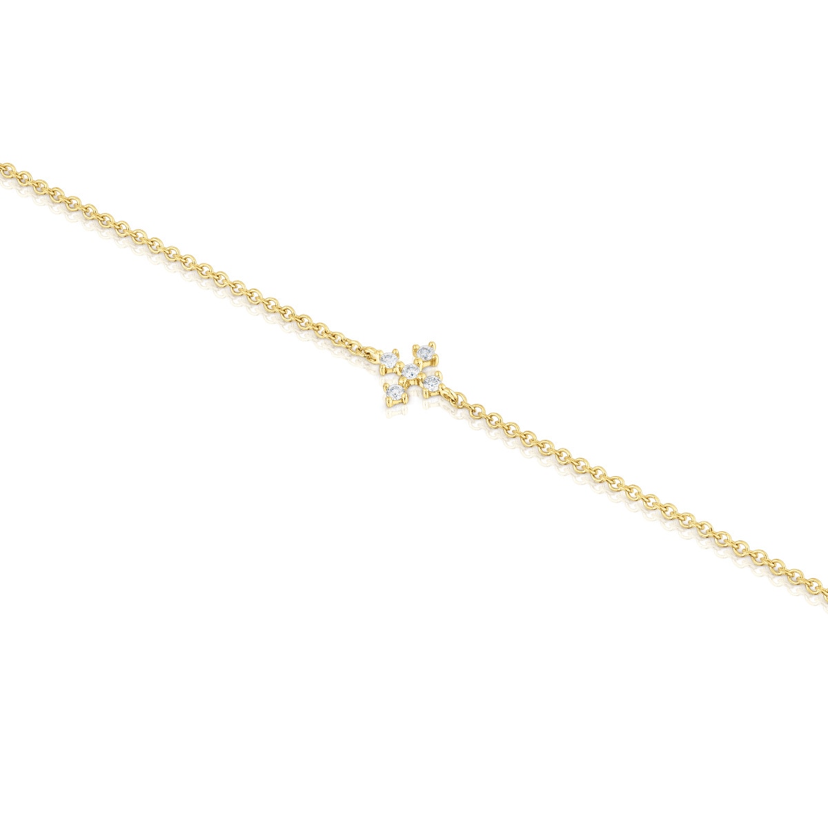 Gold Cross bracelet with diamonds Les Classiques