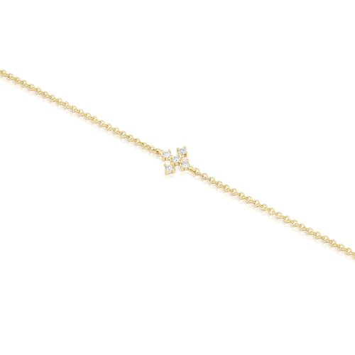 Pulsera cruz de oro y diamantes Les Classiques