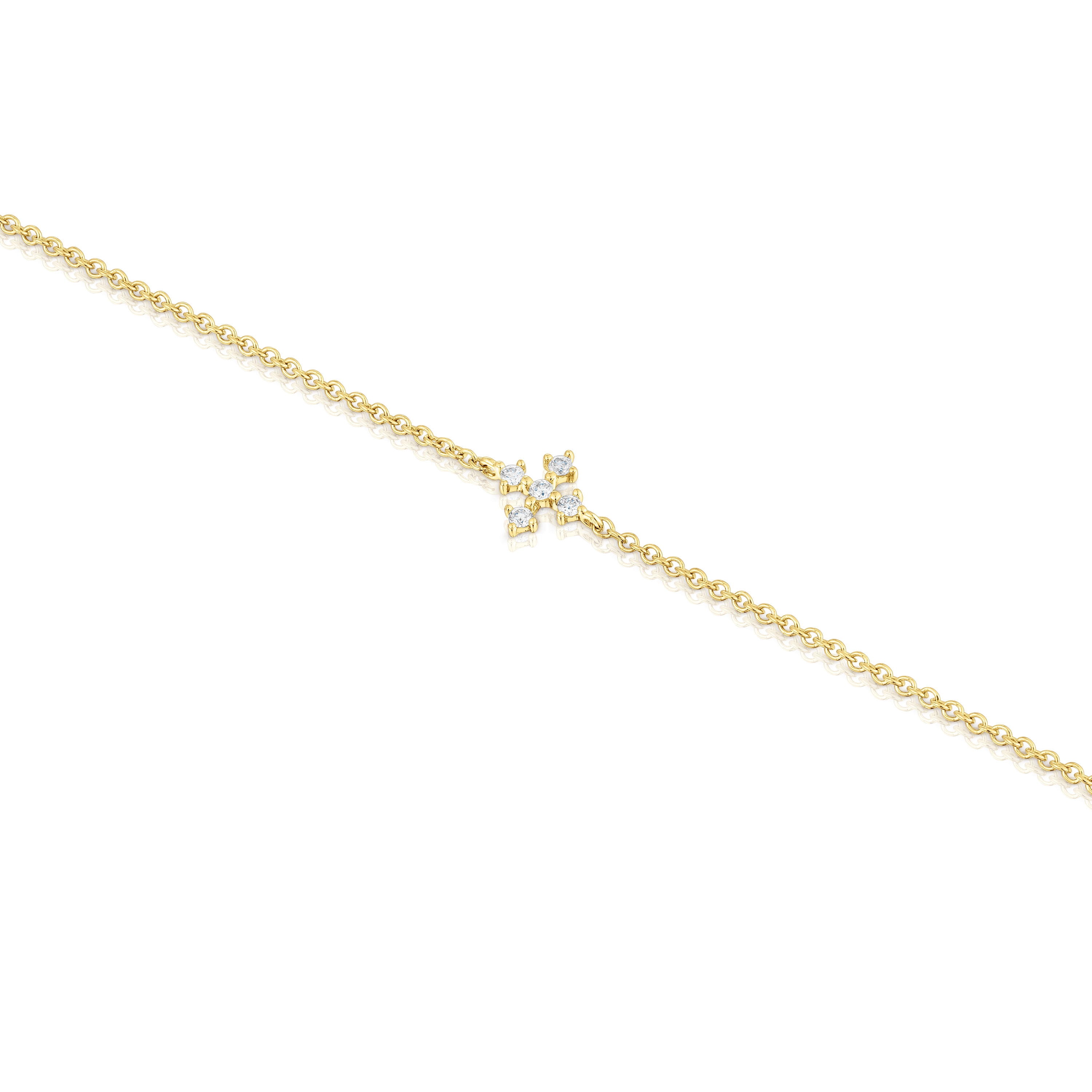18K solid gold Cross bracelet with diamonds Les Classiques