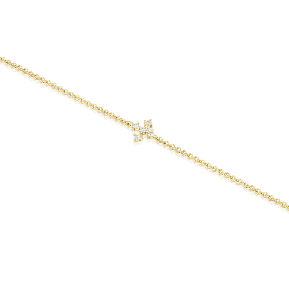 18K solid gold Cross bracelet with diamonds Les Classiques