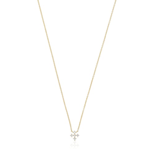 Gold Cross necklace with 0,08ct of diamonds Les Classiques