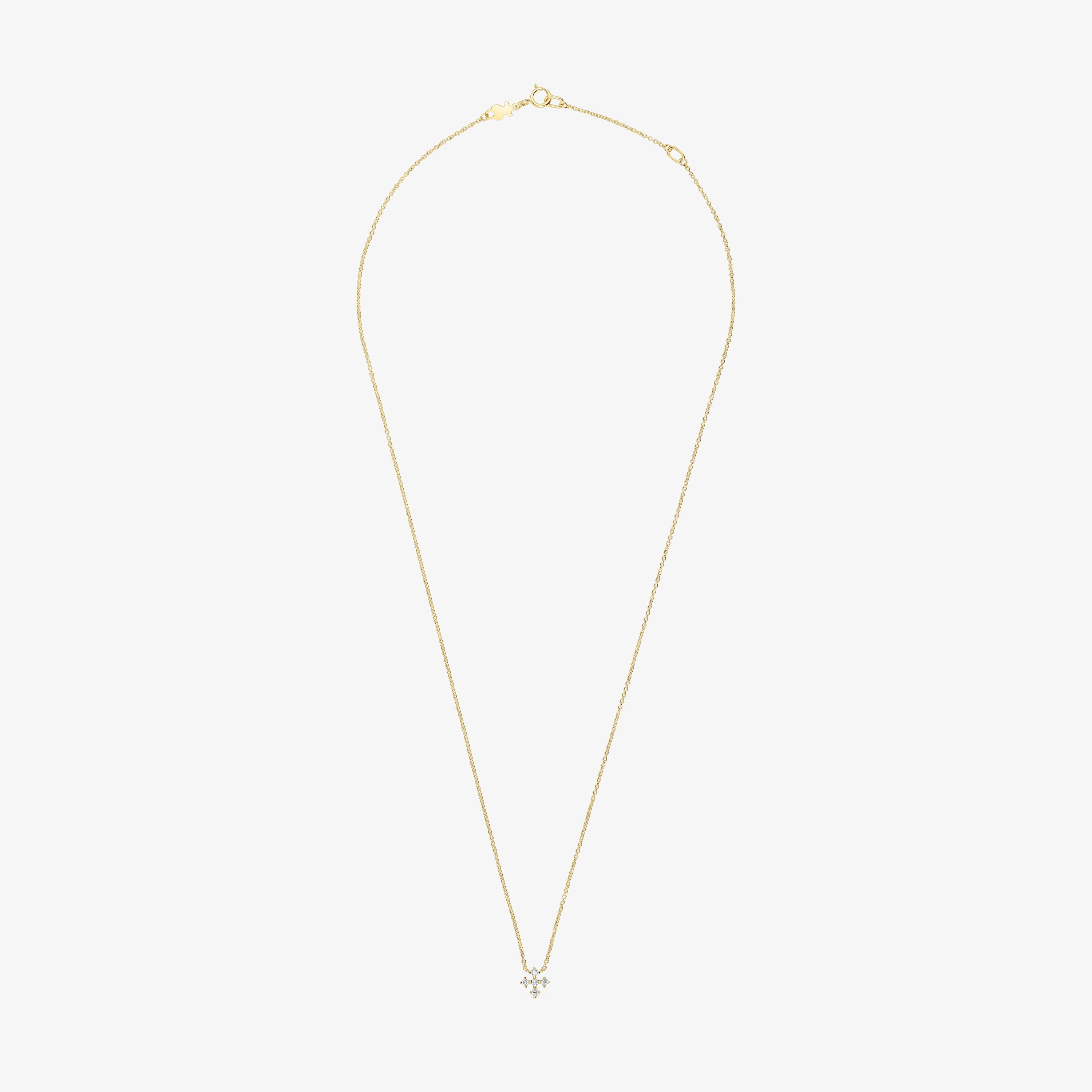 18K solid gold Cross necklace with 0.08ct of diamonds Les Classiques