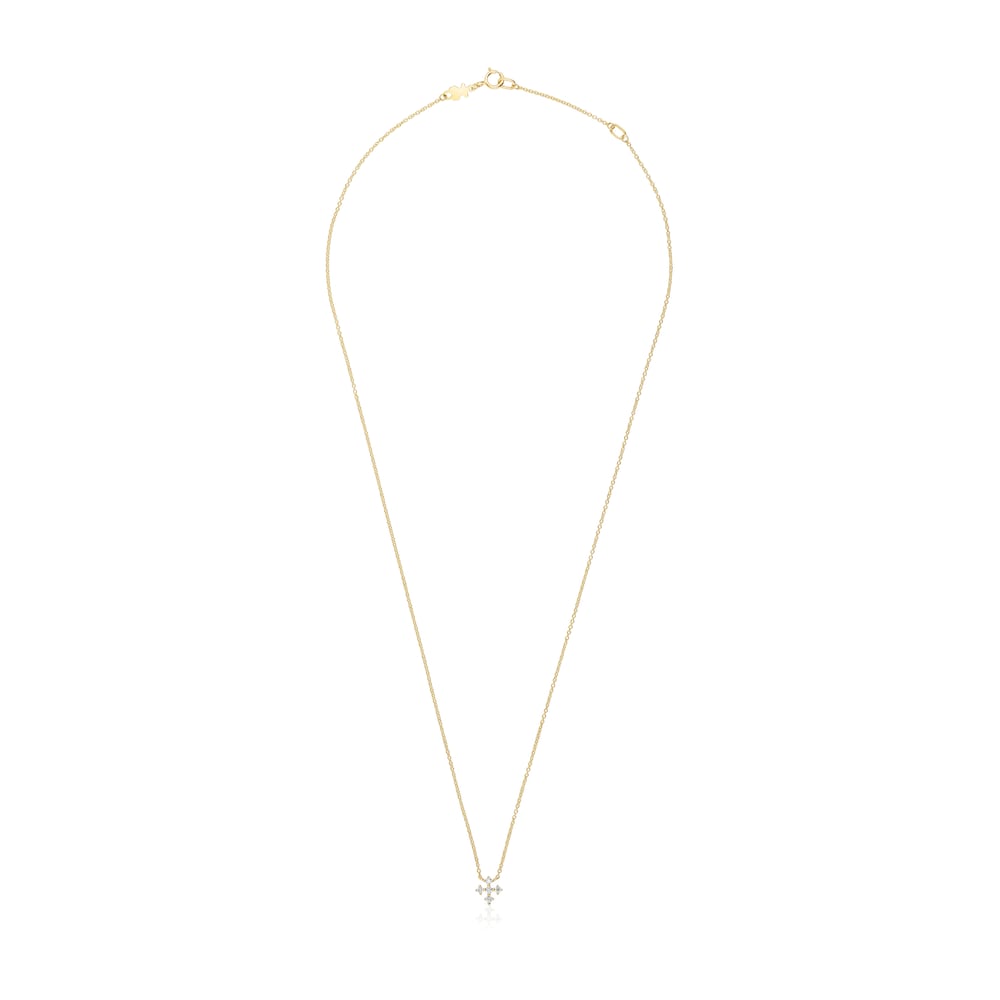 Gold Cross necklace with 0,08ct of diamonds Les Classiques