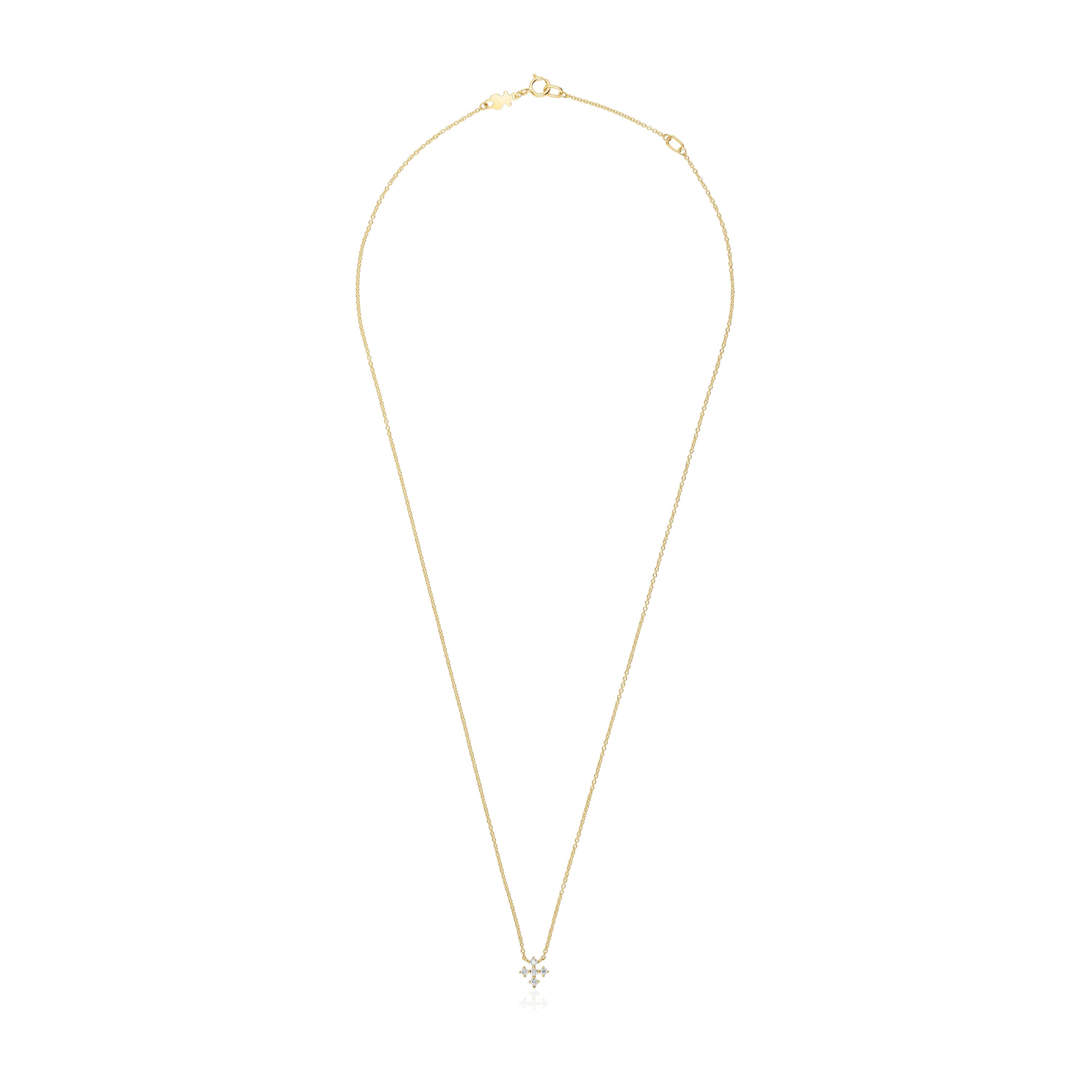 Gold Cross necklace with 0.08ct of diamonds Les Classiques