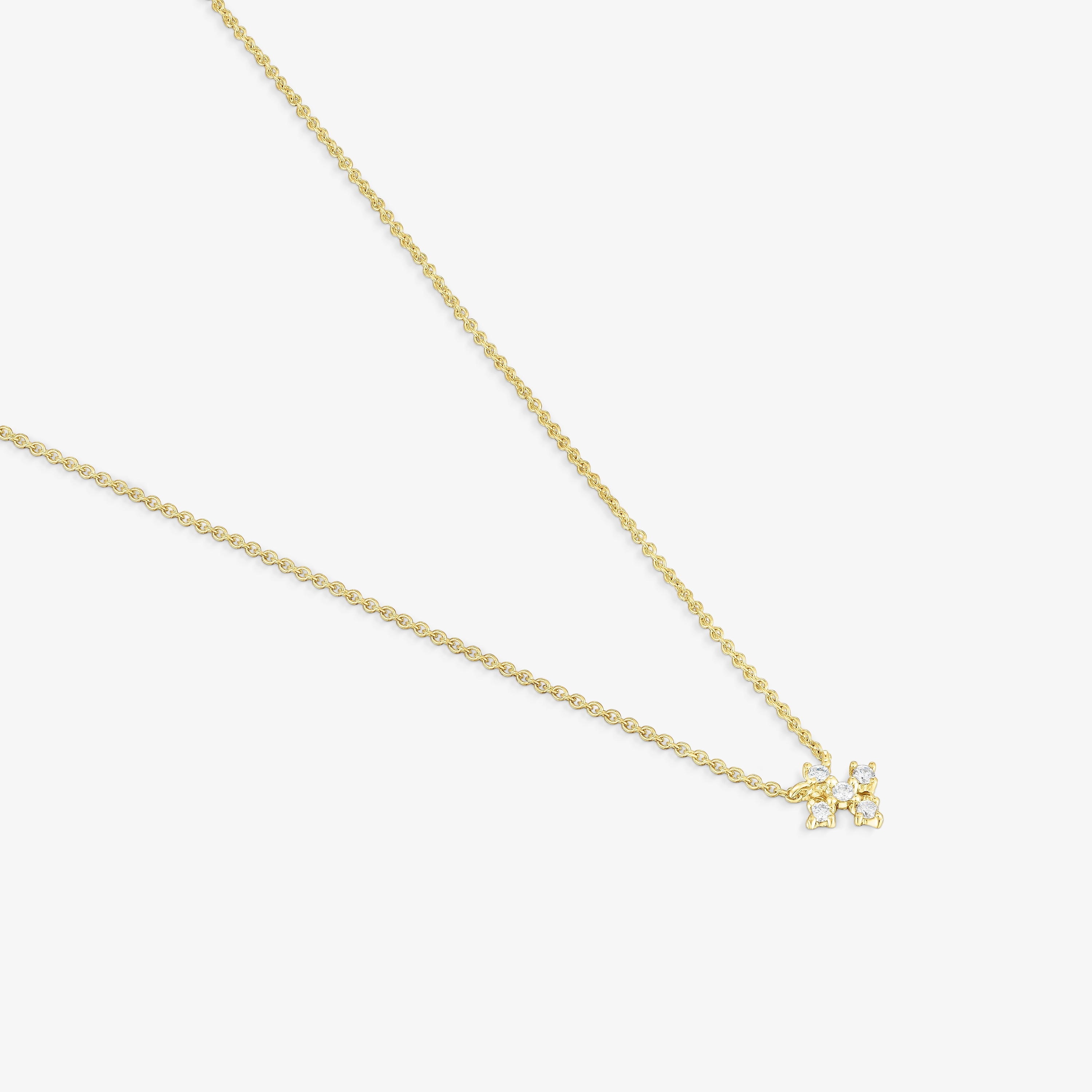 18K solid gold Cross necklace with 0.08ct of diamonds Les Classiques