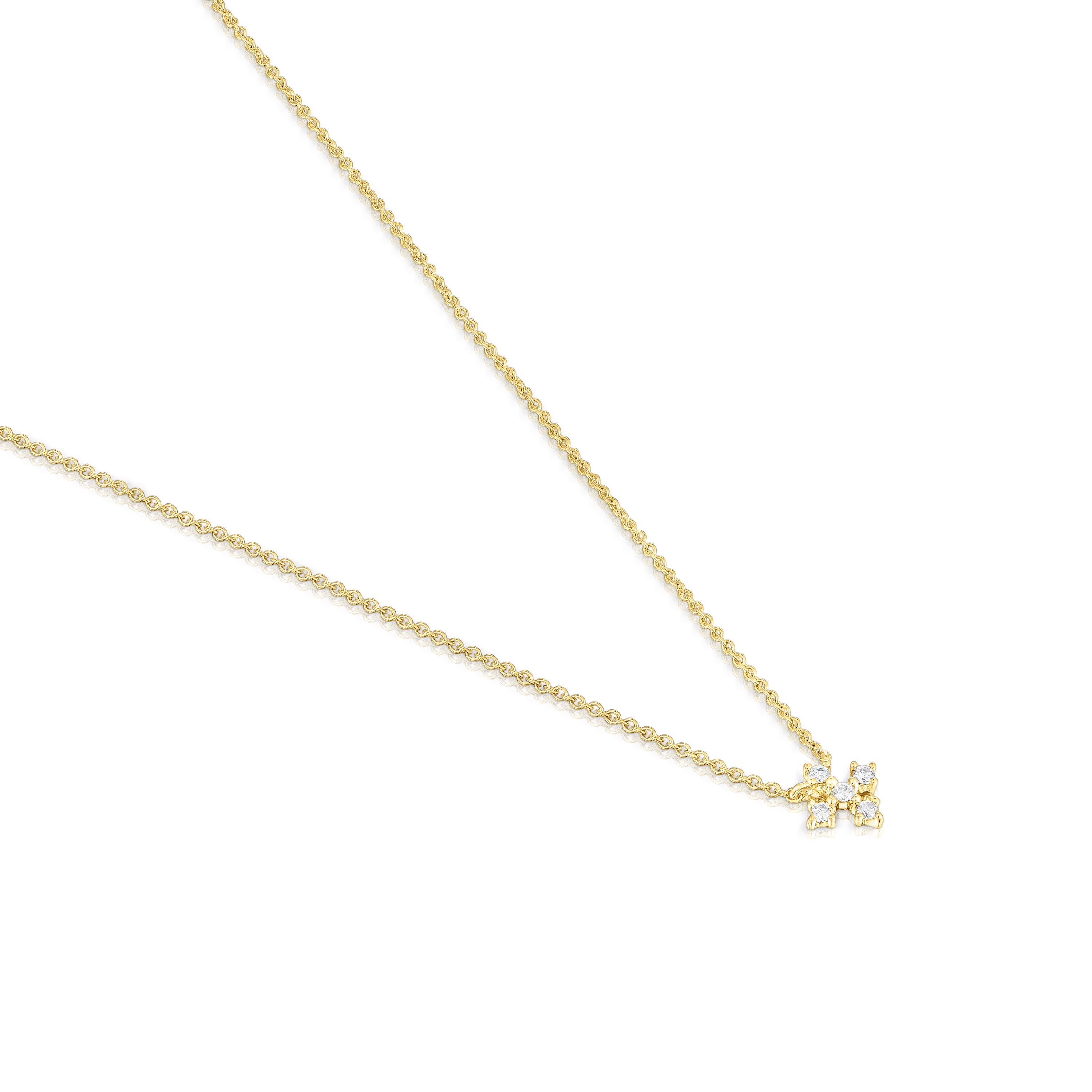 Gold Cross necklace with 0.08ct of diamonds Les Classiques