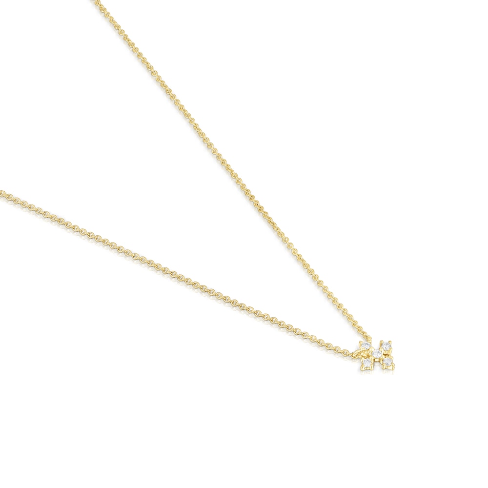 Gold Cross necklace with 0,08ct of diamonds Les Classiques