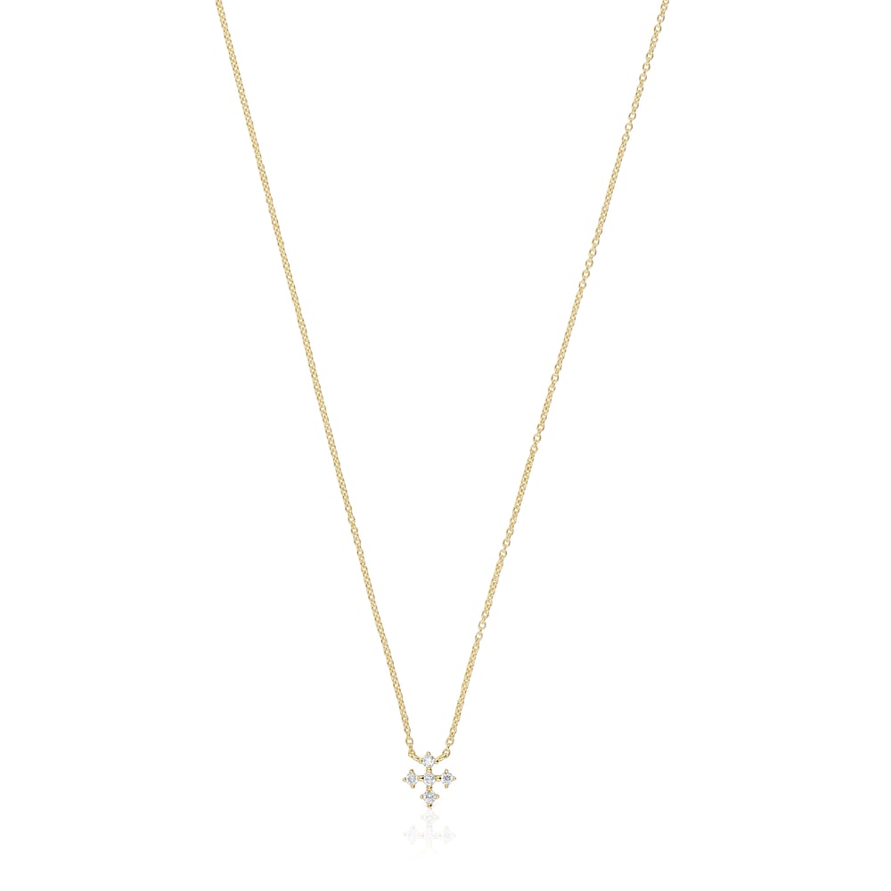 Gold Cross necklace with 0,08ct of diamonds Les Classiques
