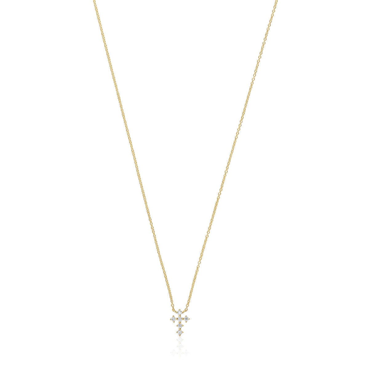 Gold Cross necklace with 0,09ct of diamonds Les Classiques