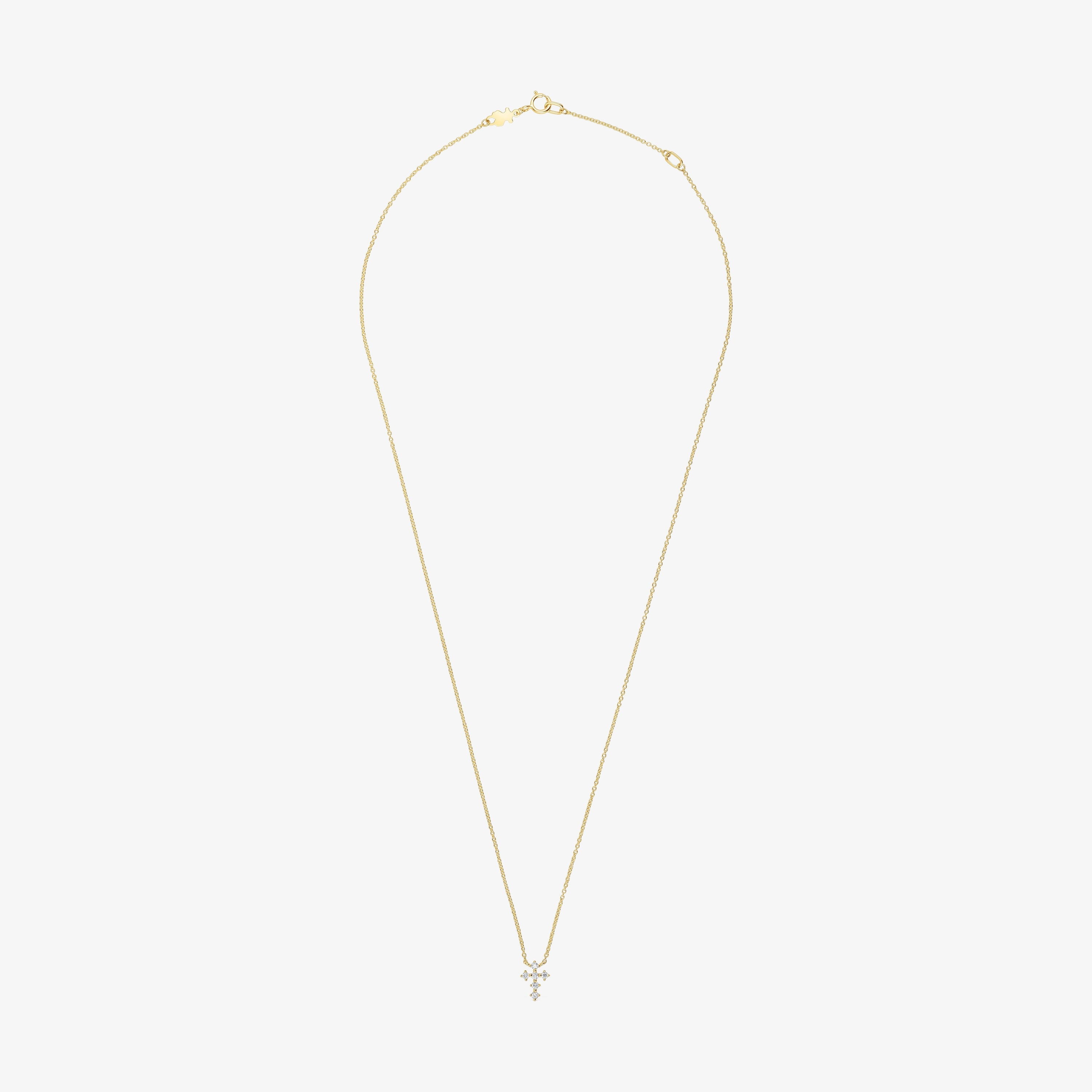 18K solid gold Cross necklace with 0.09ct of diamonds Les Classiques