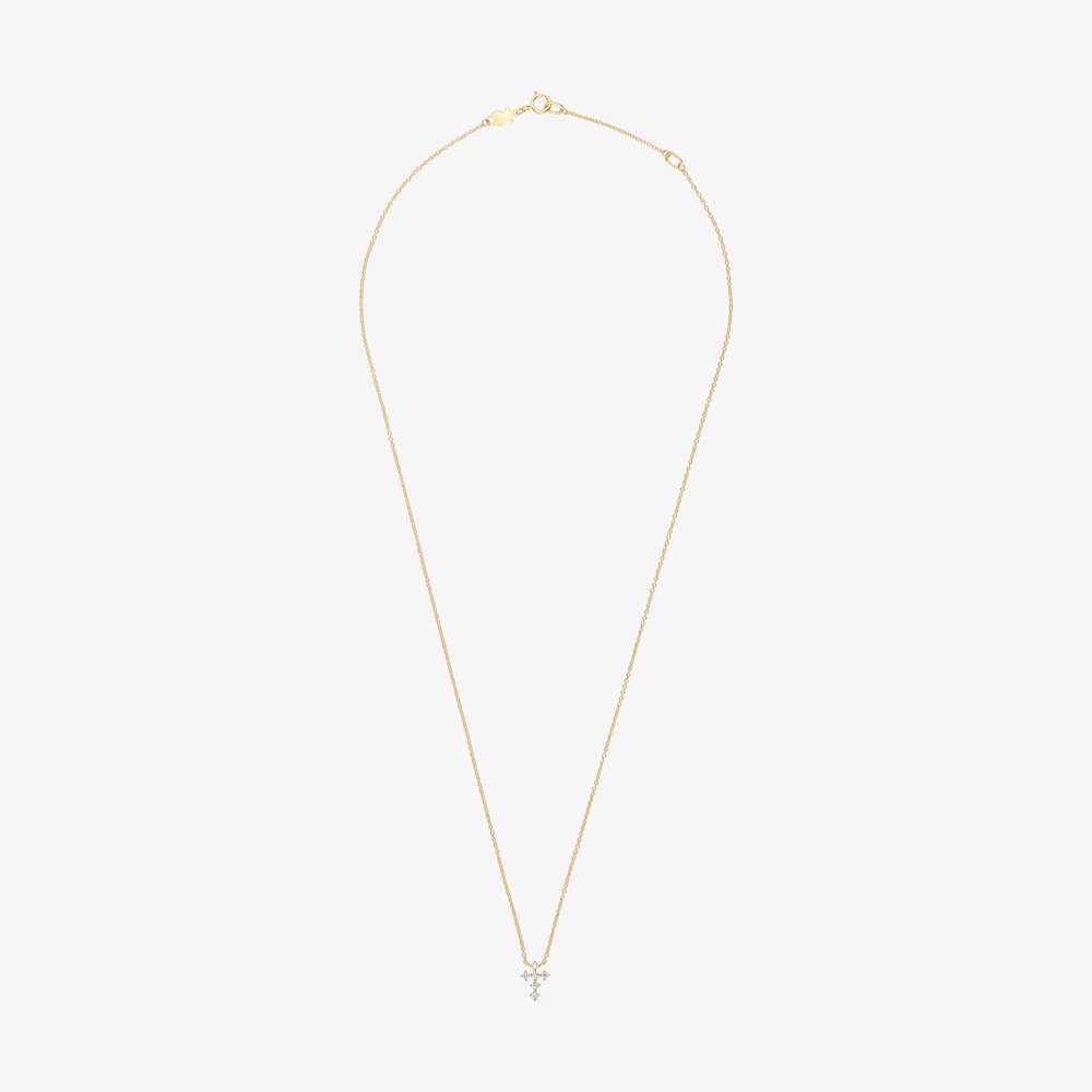 Collar cruz de oro y 0,09 ct de diamantes Les Classiques