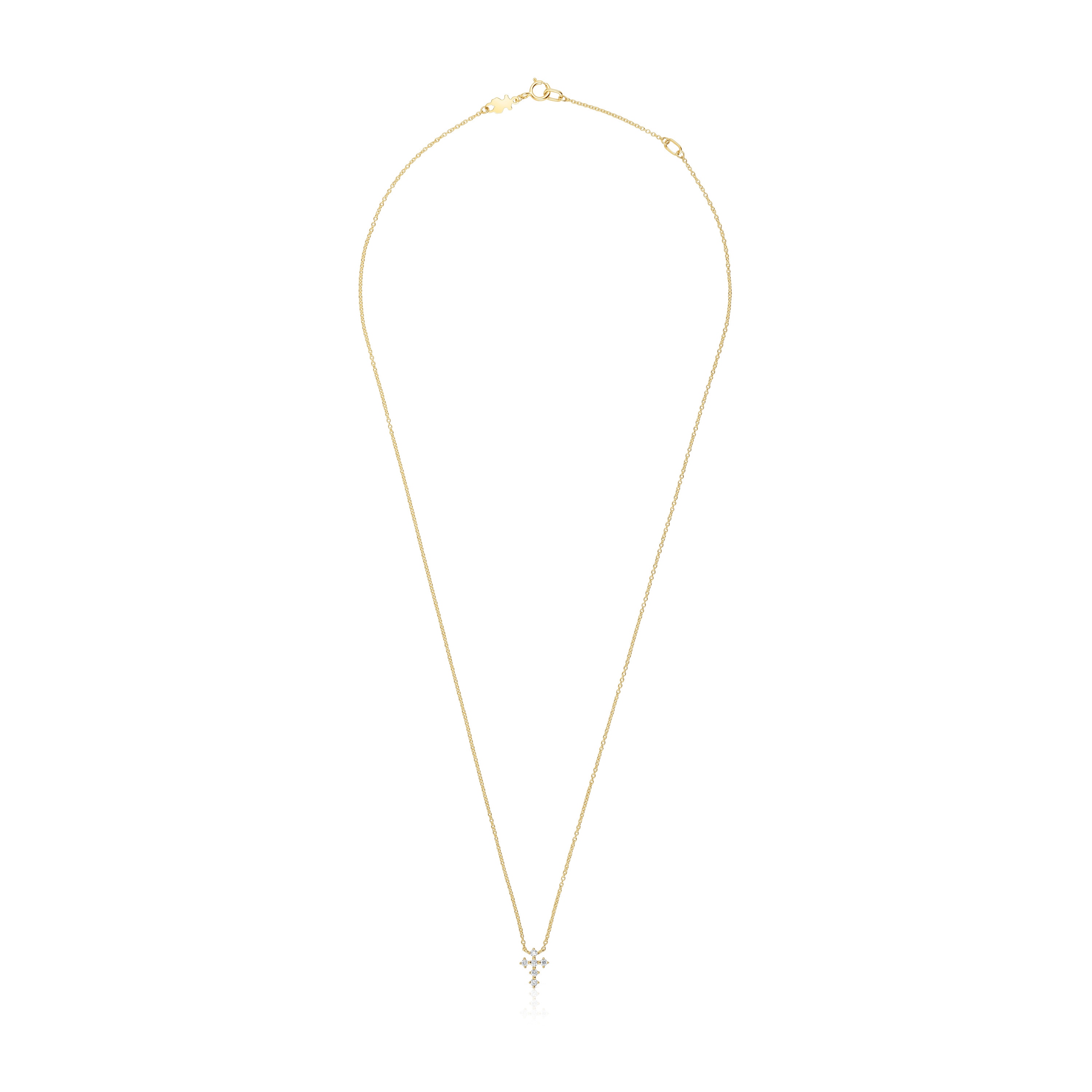 Gold Cross necklace with 0,09ct of diamonds Les Classiques