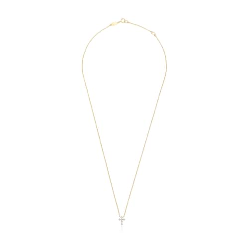 Collar cruz de oro y 0,09 ct de diamantes Les Classiques