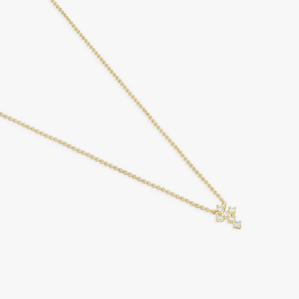 Collar cruz de oro y 0,09 ct de diamantes Les Classiques