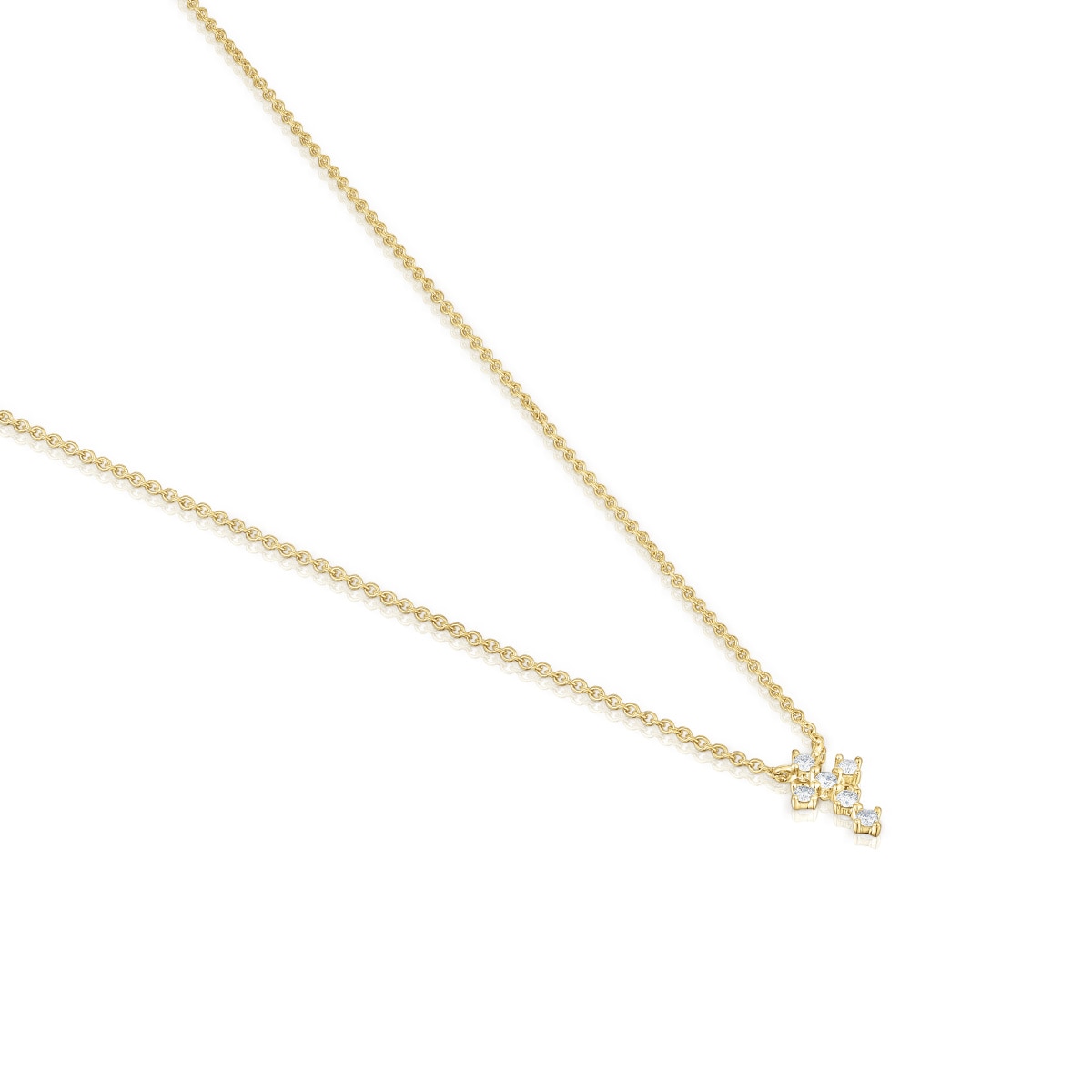 Gold Cross necklace with 0,09ct of diamonds Les Classiques