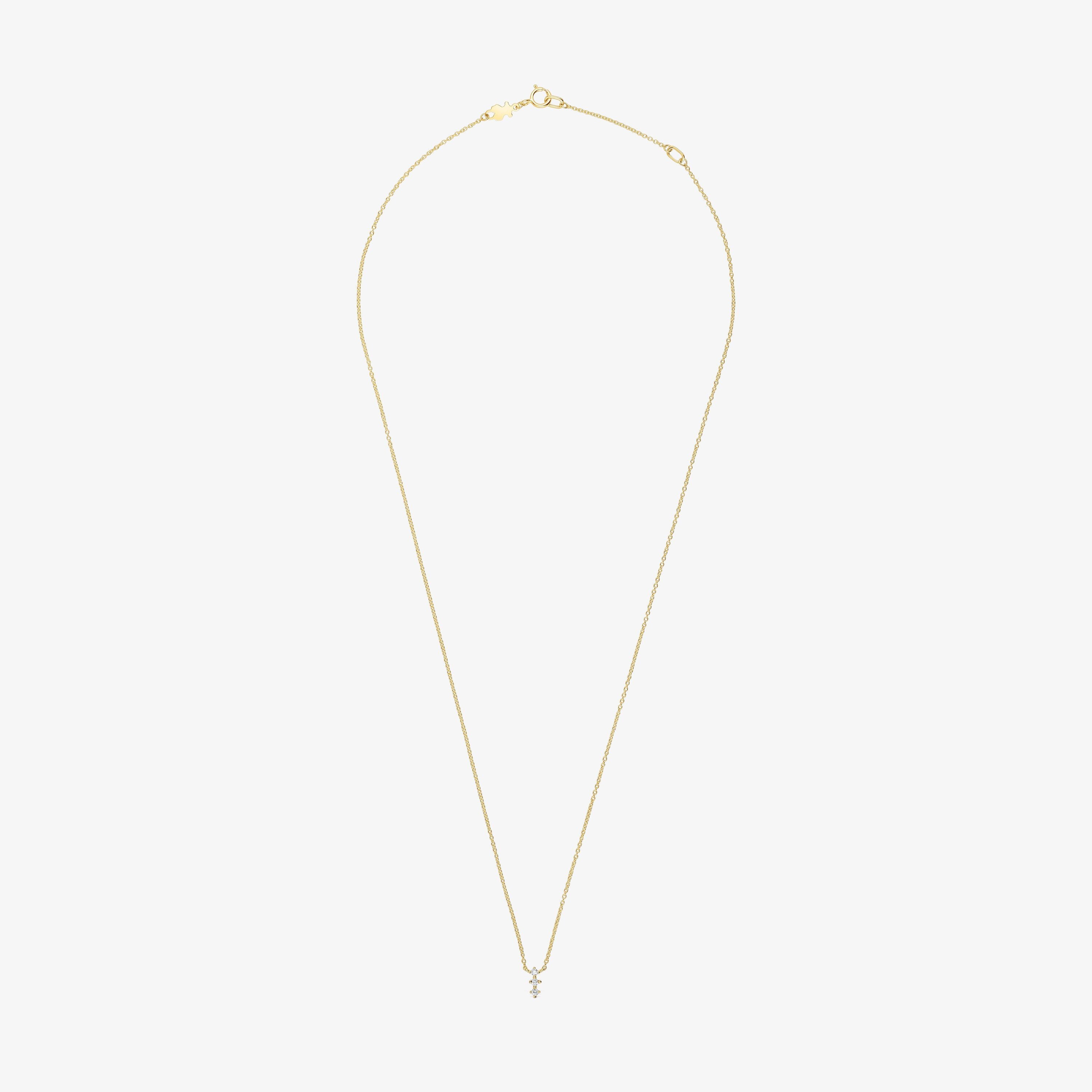 18K solid gold Strip necklace with diamonds Les Classiques